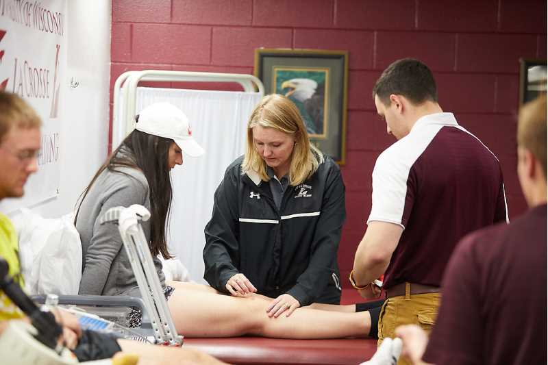 Clinical Education occurring in the Athletic Training Center.