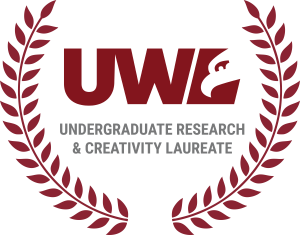 Undergraduate Research & Creativity Laureate Program Logo. The UWL logo and "Undergraduate Research & Creativity Laureate" is encircled by a laurel.