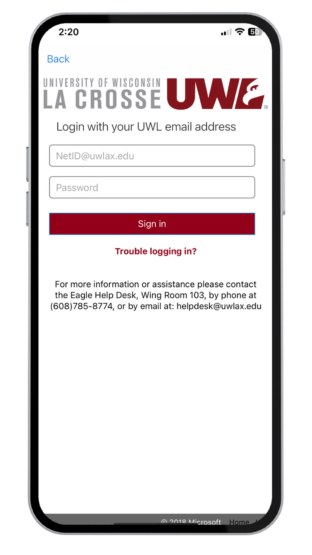 Enter your UWL NetID and Password