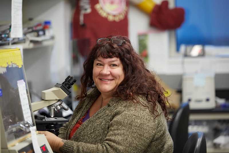 Anne Galbraith in the lab.