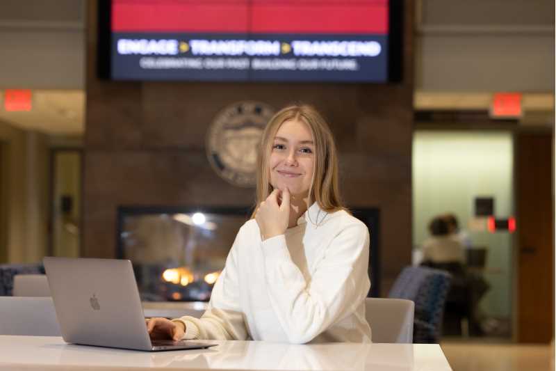 UWL Senior and December Graduate McKenzie Sullivan is majoring in economics with a minor in legal studies. The UWL experiences she has valued most are the connections she has made with professors. In particular, Sullivan says it has been an honor to conduct research with James Szymalak, Lisa Giddings, and Assistant Professor of Economics Marissa Eckrote‑Nordland.