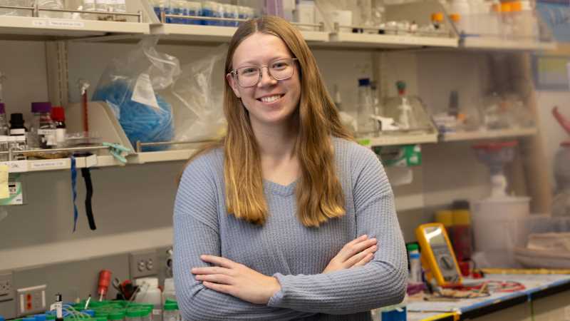 Reilly Eiynck was selected to receive the 2025 Murphy Award for Academic Excellence, given each spring to UWL's top graduating senior. Eiynck, who will earn a bachelor's degree in chemistry from UWL, plans to continue her education at Yale University.