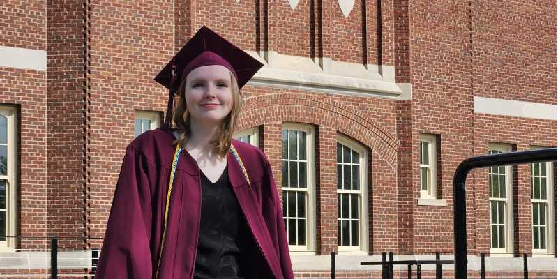 Emily Radke graduated as the recognized top student in the College of Business Administration, receiving the Hoeschler Award for Excellence.