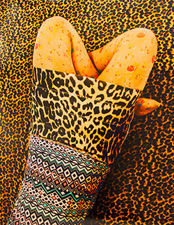 Photo of leopard skin skin on leopard skin background. 