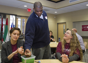 Enjoy food, friends and more at the Oct. 2 LIVEMAROON. Pictured: staff enjoying the LIVEMAROON Get-together May 1.