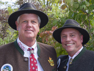 Mike Desmond and Scott Mihalovic in Oktoberfest clothing. 