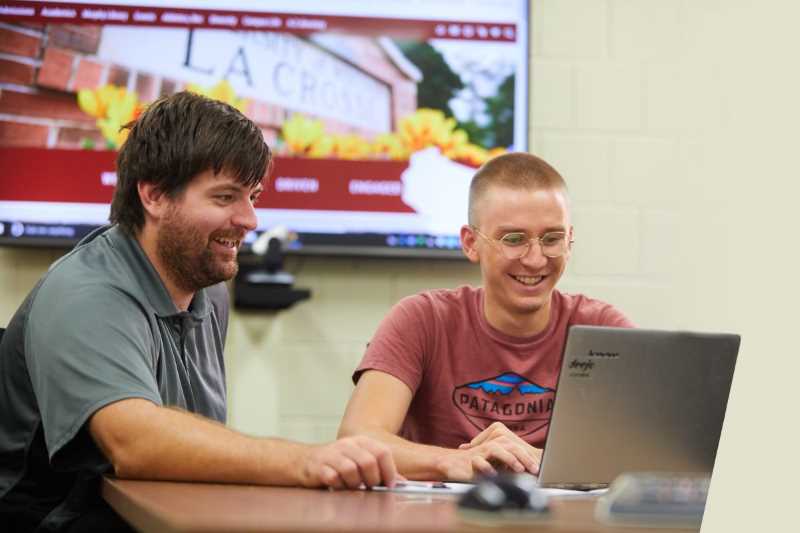 UW-La Crosse Associate Professor of Economics Adam Hoffer works with economics student Kyle Vandeursen. With a $2.1 million gift from the Menard family, the Menard Family Midwest Initiative for Economic Engagement and Research will provide UWL students more opportunity to learn economics through hands-on experiences and community engagement.
Read more →