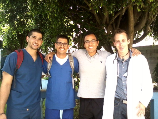 UW-L student Brian Miller, far right, poses with students from a doctor of Osteopathy school in Arizona.