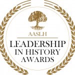 logo for "Leadership in History Awards" Shows image of a tree and AASLH.