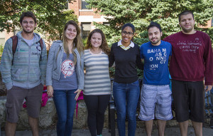 Image of Brazilian students standing in a line.