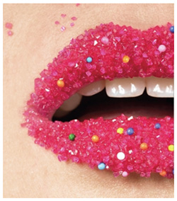 Lips with sparkles. 