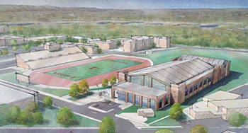 A soccer field is being moved to make way for a new fieldhouse east of Roger Harring Stadium.