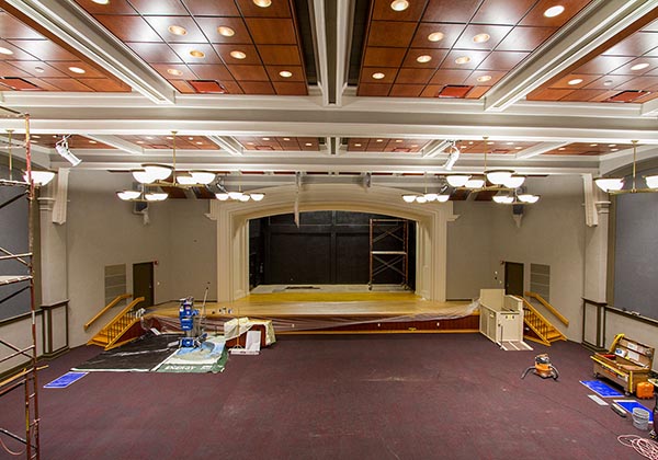 Image of Graff Main Hall Auditorium under renovation.