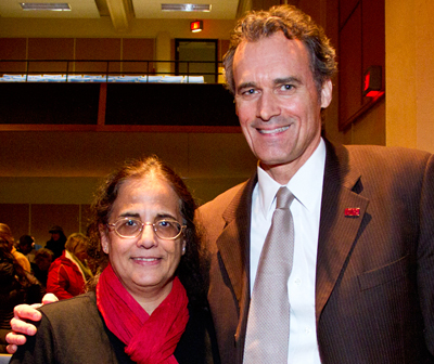 Lalita Pandit Hogan and UW-L Chancellor Joe Gow