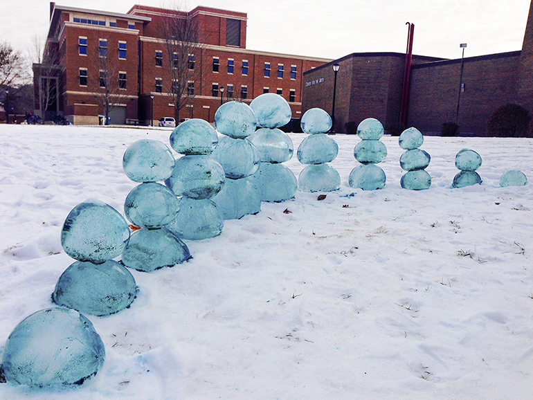 Photo of ice sculpture. 