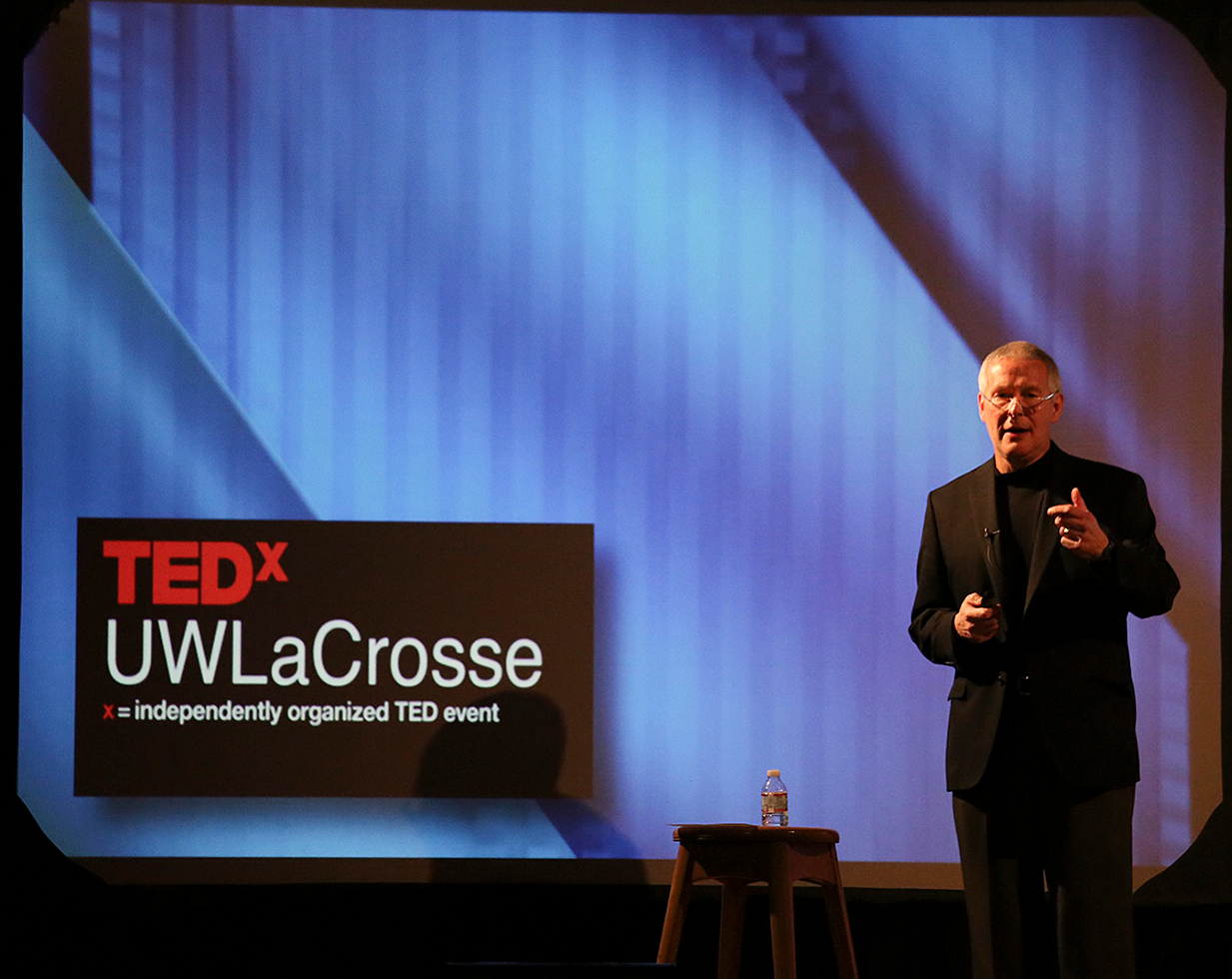 Jim Jorstad, UW-L director of Academic Technology Services, speaks as part of a TEDx event at UW-L in November. 