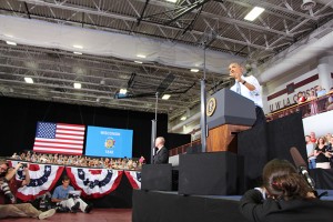 President Barack Obama speaks on the UWL campus July 1, 2015. This was the first experience in the past few months Otterbacher had listening to a sitting president speak in person.