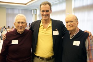 Chancellor Joe Gow, center, with former Chancellor Ken Lindner, left, and retired Vice Chancellor Carl Wimberly and the UWL Foundation’s Donor Appreciation event, Aug. 6, 2015. 