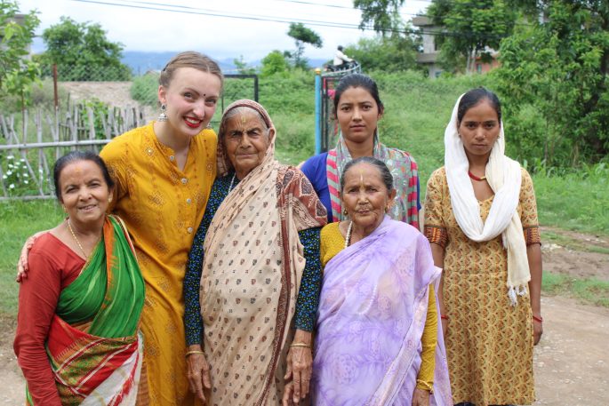 During her trip to Nepal, UWL senior Morgan Alexander was invited to a Nepali wedding with other women from the community. 