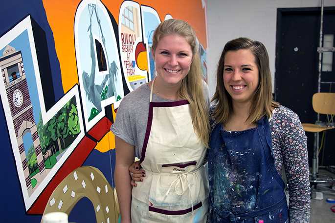 UWL students Bekah Kienzle, left, and Julie Pleshe stand in front of their mural while they work on it in the UWL Center for the Arts Building. The piece of art will be revealed on Monday, Sept. 26, at the southside Oktoberfest grounds.
Read more →
