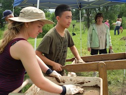 MVAC Archaeology Public Field school participants looking for artifacts.