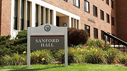 Image of the exterior of Sanford Hall. 