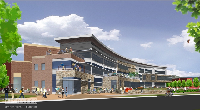 Proposed new student center southwest entrance