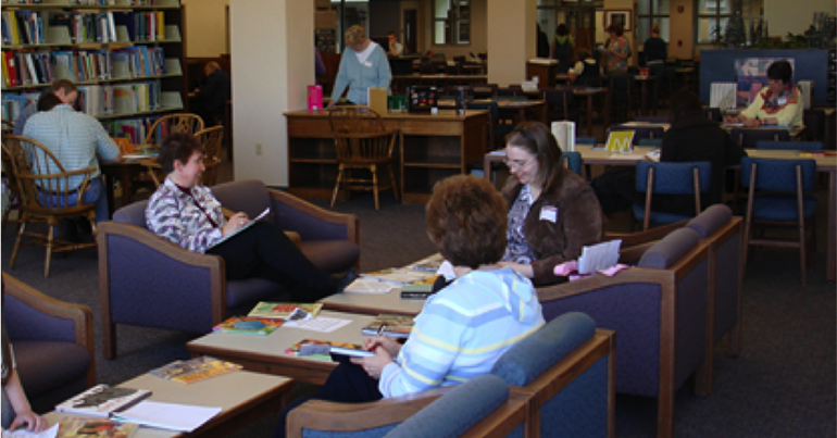 Photo of Local educators review materials at UW-La Crosse’s STEAM Teacher Resource Day.