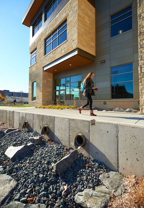 Image of rocks outside of the new student union.