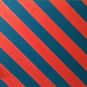 Red and blue diagonal striped wallpaper. 