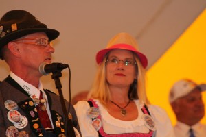 Mark and Jennifer Terpstra at the Parade Marshal Reception where Mark was named Torchlight Parade Marshal. Jennifer is a professor in the UW-L Art Department. 