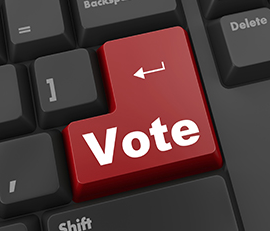 A keyboard button with the word "Vote" on it.