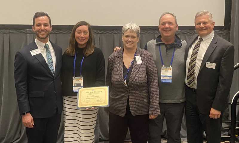 Members of the Wisconsin Council for the Social Studies and the National Council for the Social Studies. From left to right: Wesley Hedgepeth, Sara Kopplin, Jenny Morgan,  Chuck Taft and Lawrence Paska. 