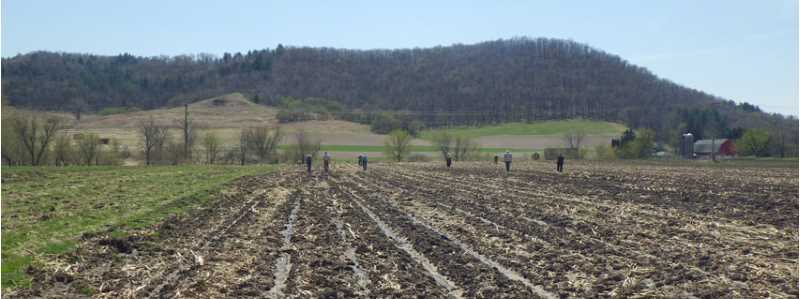Walking plowed fields