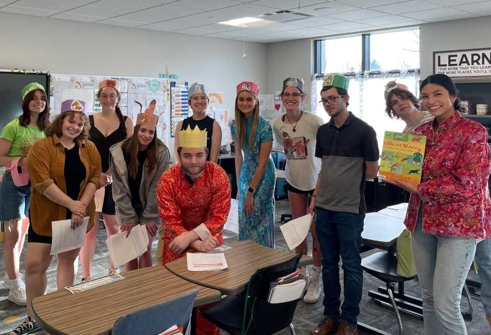 Students in the UW-La Crosse Chinese Language & Culture Club helped “bring books to life” for students at La Crescent Hokah Elementary. 
