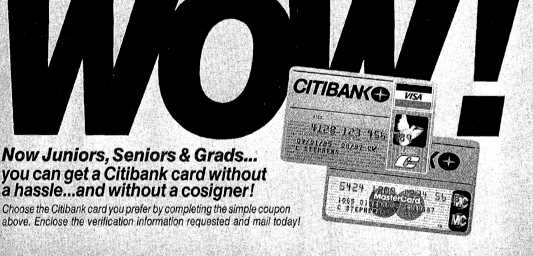 Photo of CitiBank coupon, The Racquet [newspaper], 1986. 