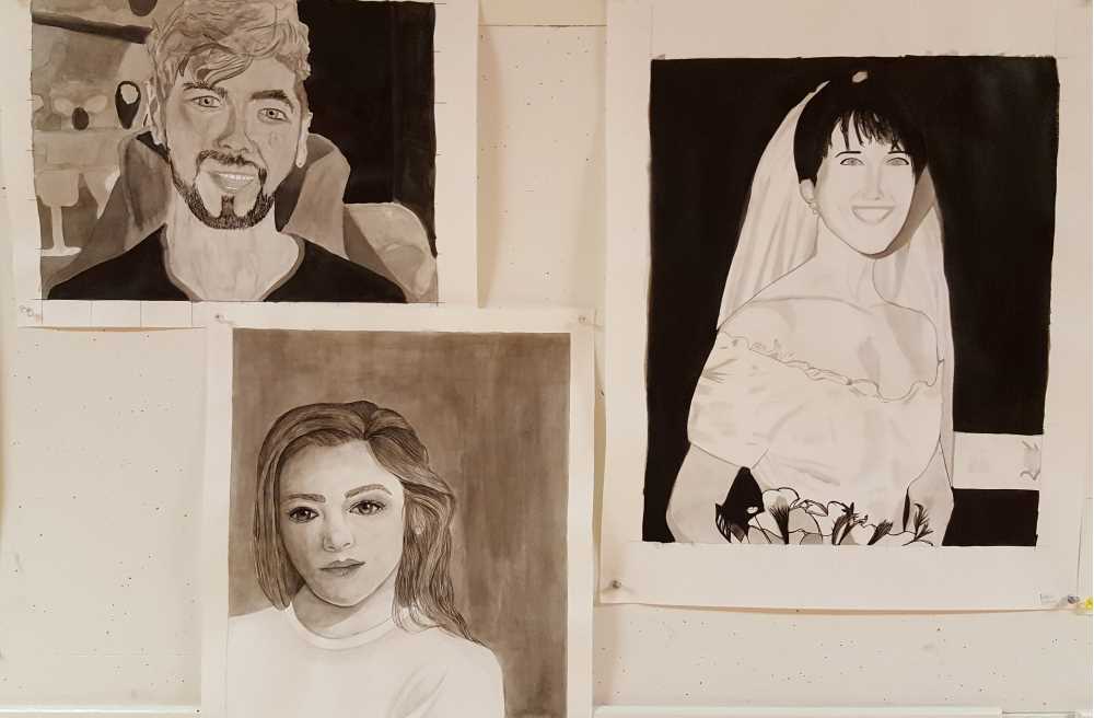 Drawings by students in our ART 160 class, Spring 2021