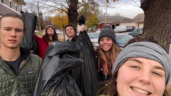 Geography Club Volunteers During a Cleanup