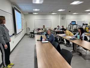 Graduate students in the Teaching Lab