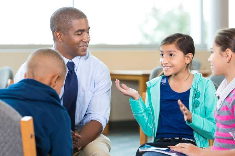 School Psychologist with group