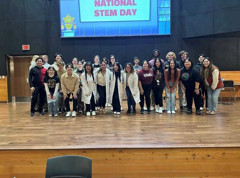 Diversity in STEM (DiSTEM) student organization celebrating National STEM Day.