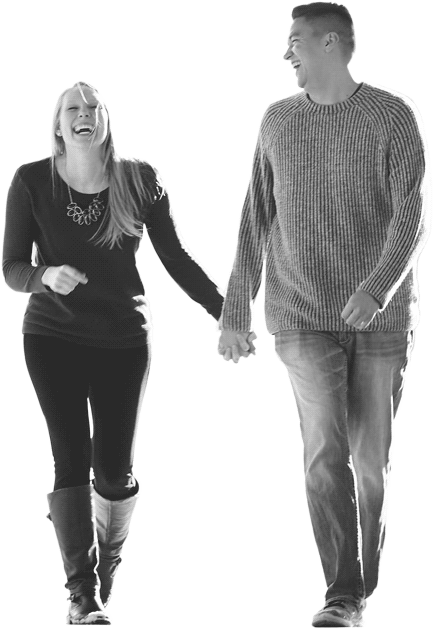 Ryan Crain and his wife walking under canopy